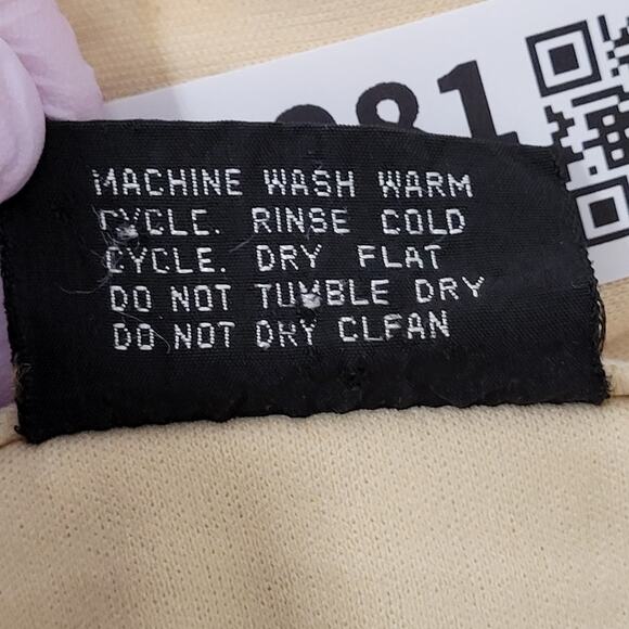 Vintage 90s MOD Track Jacket Large 23x25 Beige Brown - Picture 9 of 16